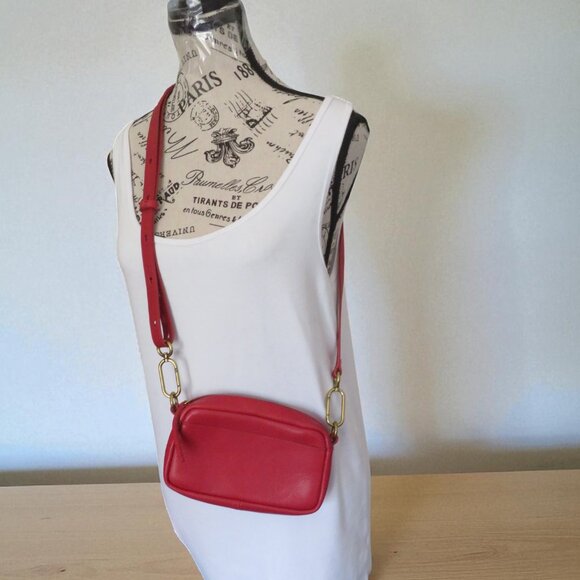 J.Crew - Leather Mini Crossbody Bag (Red) - EUC - Picture 4 of 16